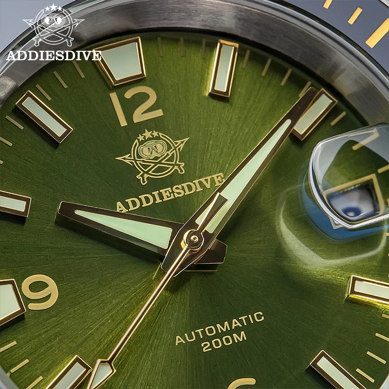 ADDIESDIVE Luxury Automatic Watch Men Sapphire 316L Stainless Steel 200m Waterproof Luminous Ceramic Bezel Mechanical Wristwatch