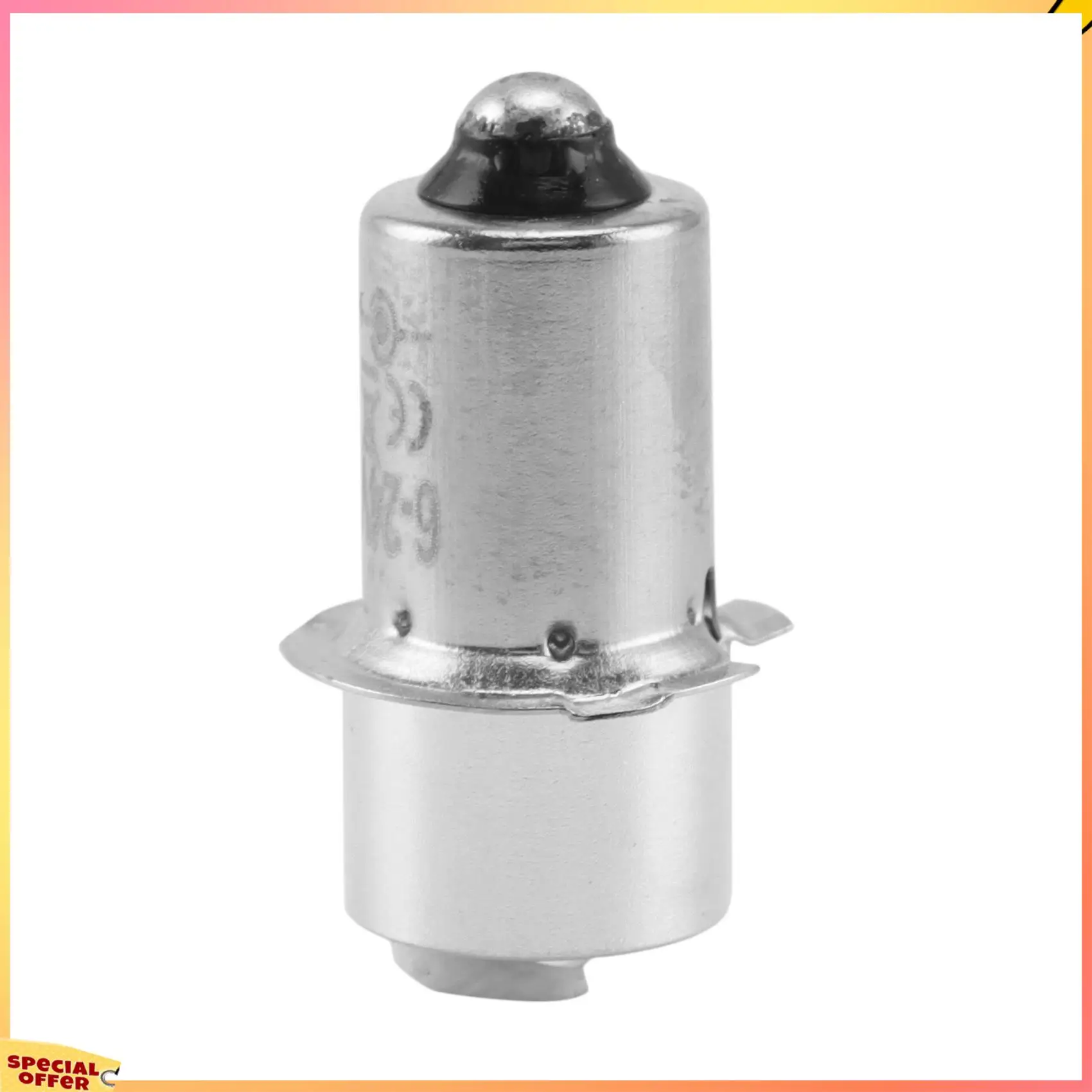 ABFI Flashlight Bulb Metal LED Replacement Light Bulb Outdoor High Bright Hiking Camping Fishing 6-24V P13.5S