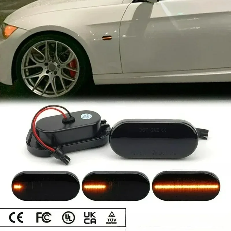 

New for 13-18 ANGRONG Dynamic LED Wing Mirror Indicator Turn Signal Light Kuga Escape EcoSport Smoked