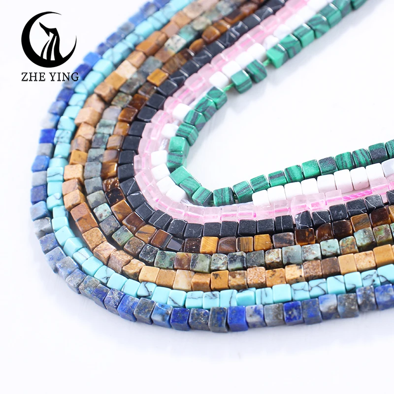

Zhe Ying Natural 2x2mm Gemstone Beads Cheap Loose Lapis Turquoise Aventurine Beads for Jewelry Making Strand 15''