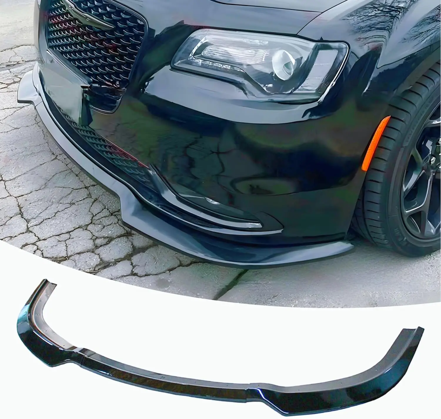 

Глянцевый черный сплиттер-спойлер переднего бампера для Chrysler 300, модели 2015-2023, комплект из 3 частей