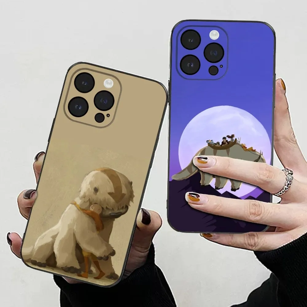 

A-Avatar Appa Yip Phone Case For iPhone 15,14,13,12,11 Plus,Pro,Max,XR,XS,X,7,8 Plus,SE,Mini Soft Black Cover