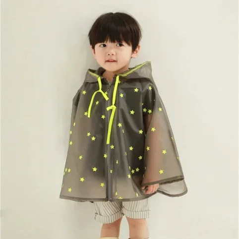 NewArrival Top Fashion Fluorescence rain jacket Thick batwing kids Raincoat  Long Outdoor Poncho child rain coat kids