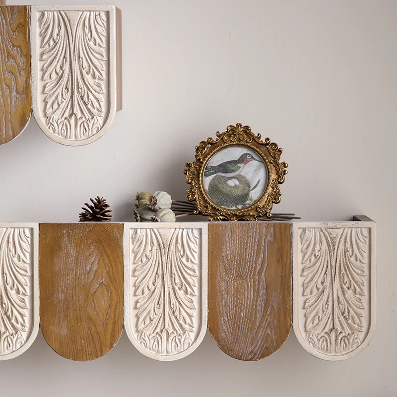 Rural retro old carved wall decoration, living room entrance decoration, creative handicrafts, photography props