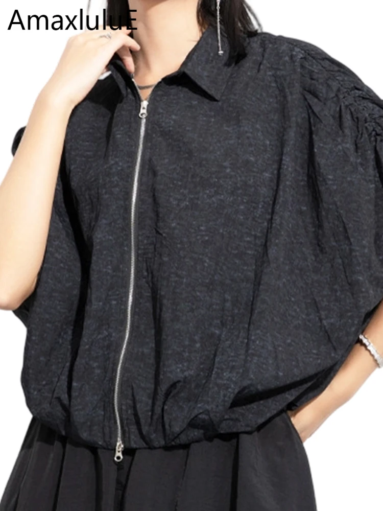 

Amax LuluE 2026 Fashion Loose Soild Jackets Females Japanese Design Vintage Outerwear Womens Summer Classic Causal Elegant Coats