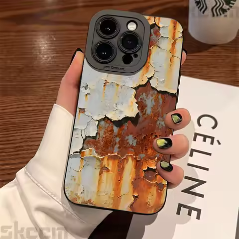Retro Industrial Rusty Style Silicone Phone Case For Samsung Galaxy S23 S24 S25 Ultra S22 S21 S20 Plus FE A15 A35 A54 A55 Cover