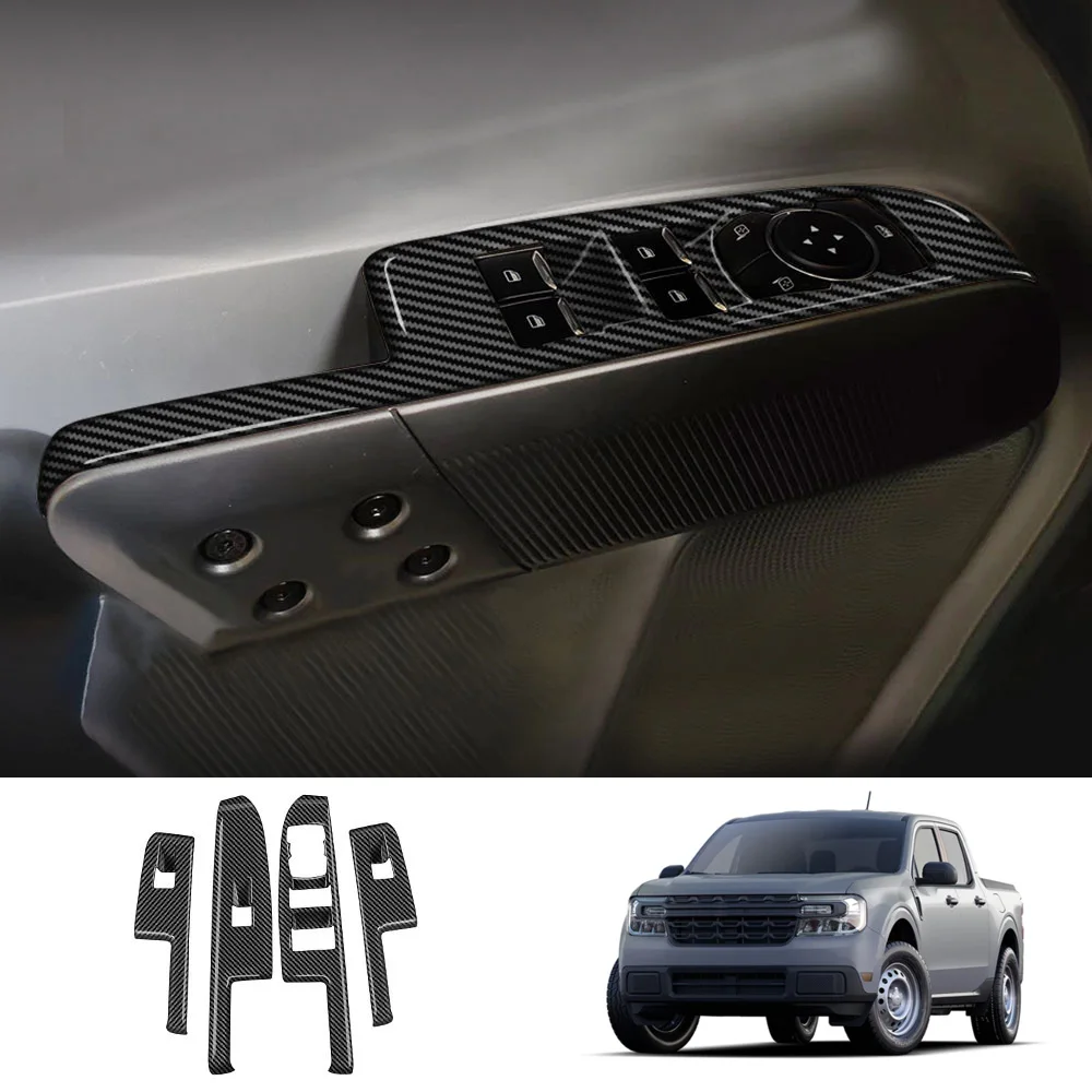 

For Ford Maverick 2022 2023 2024 LHD Door Armrest Window Lift Switch Button Panel Cover Trim Sticker Interior Accessories