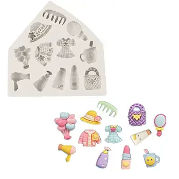 嬰兒矽膠模具 DIY 衣服奶瓶梳子生日翻糖蛋糕裝飾工具糖藝巧克力糖果黏土翻糖模具 8 最佳銷售 嬰兒矽膠模具 - №3