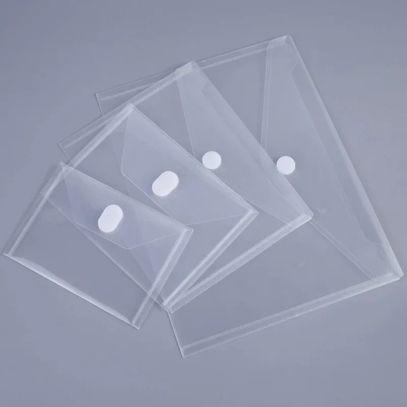 30pcs/lot Transparent Envelope Plastic File Bag A4 Document Filing Storage Bag Student Large Capacity Contract Office Stationery