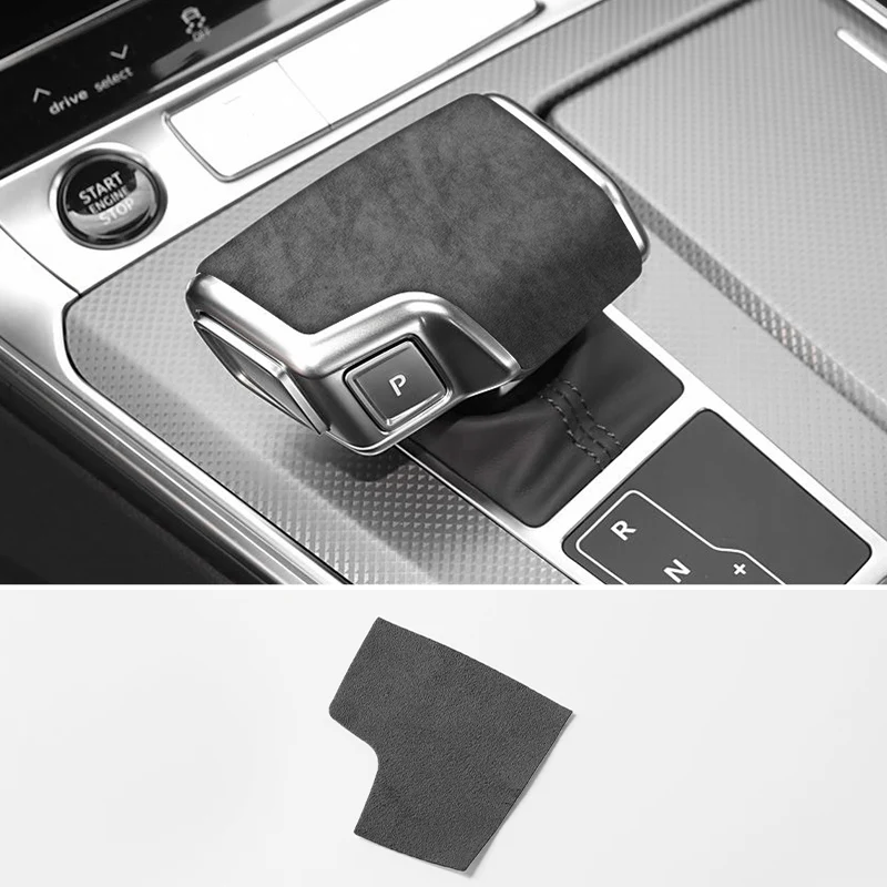 

For Audi C8 A6 A7 SQ8 RS6 RS7 Q8 S8 Wrap Gear Shift Knob Trim Sticker Cover Car Interior Tuning Accessories Made of Alcantara