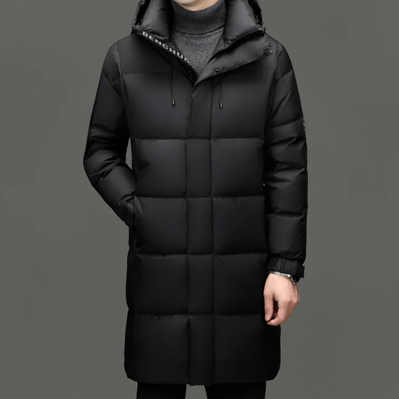 2024 new arrival winter jacket 90% white duck down jackets men,mens thicken winter down coat,long style hooded parkas men