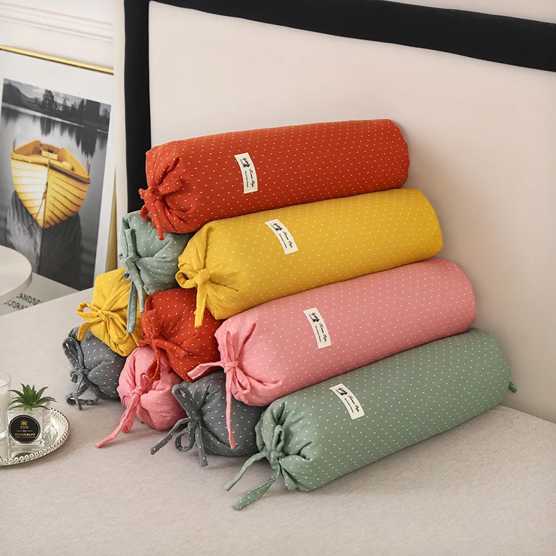 1pc Cotton Column Pillow подушки Protector Neck Cushion Buckwheat Hulls Filled Pillows 20x56 Simple Style Home Waist Cushions