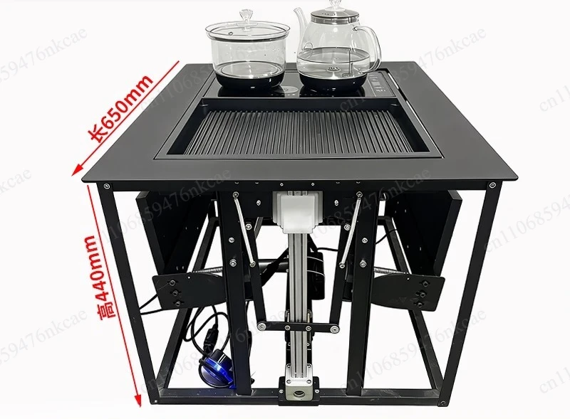 Voice Controlled Electric Lift Table Dual Use Coffee Dining Table Auto Lifting Support Frame