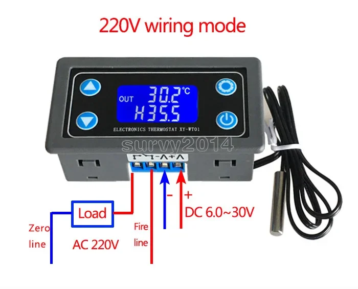 

XY-WT01 Temperature Controller Digital LED Display Heating/Cooling Regulator Thermostat Switch For arduino Board Module