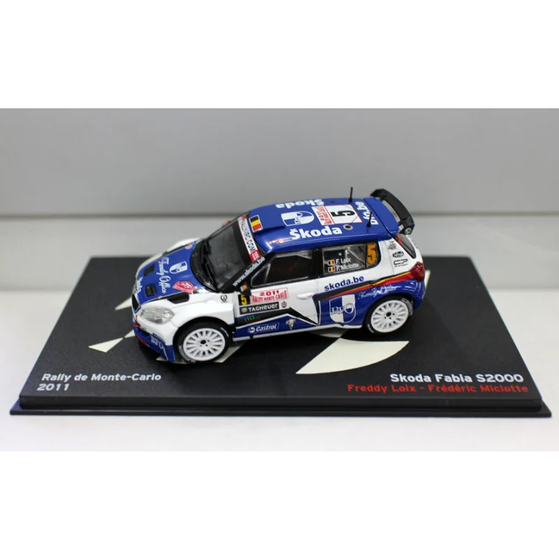 Diecast IXO 1:43 Scale Skoda Fabia S2000 Alloy Car Model Collectible Toy Gift Souvenir Display Ornament