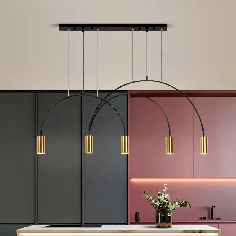 

Black Gold Fashionable and Minimalist Living Room LED Chandelier Suitable for Restaurants Bedrooms Cafes Art Chandeliers 90~240v