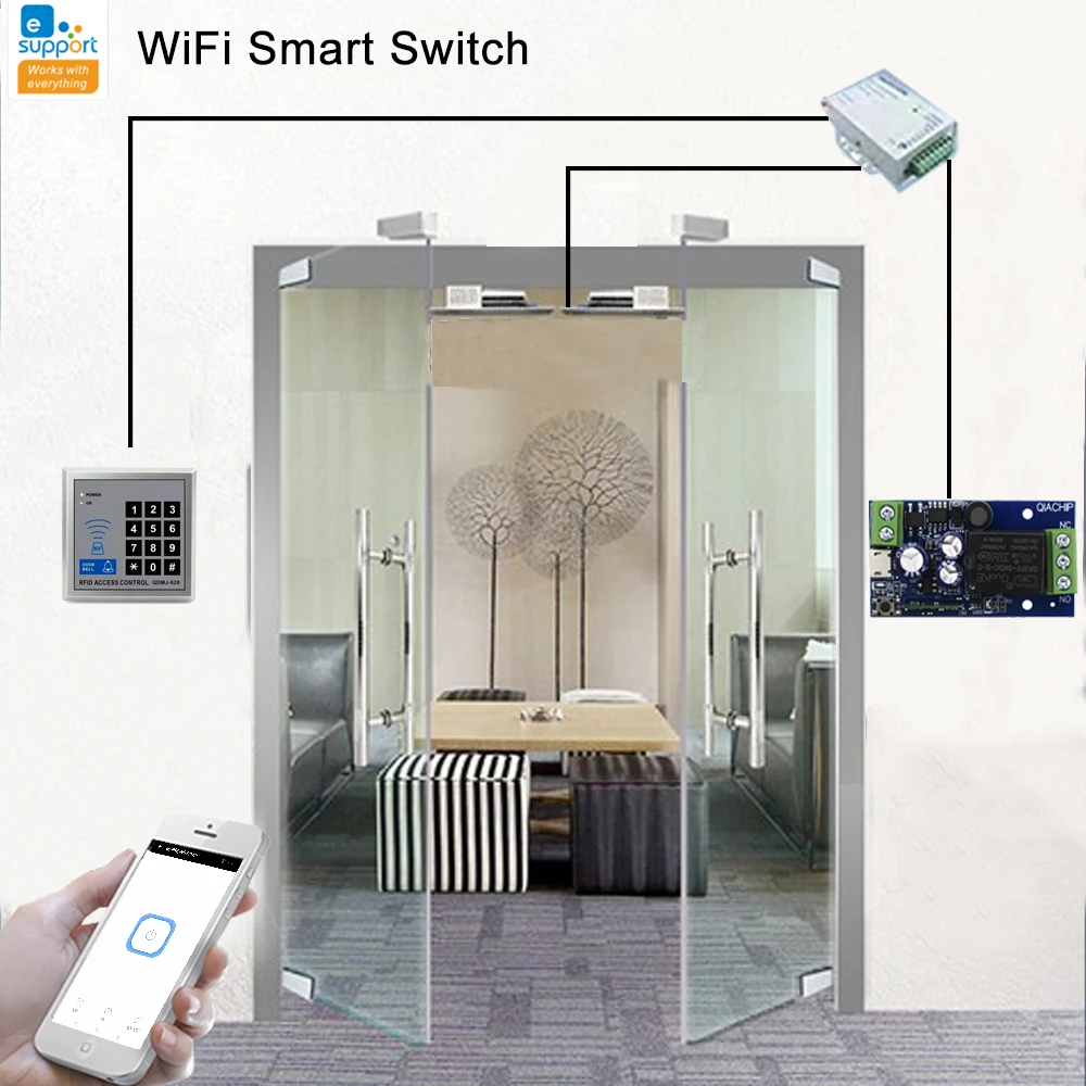 EWelink Smart WiFi Relay sakelar pintar DC 5V 12V 24V 48V pengendali jarak jauh nirkabel 1 cara Alexa Googole kontrol suara rumah