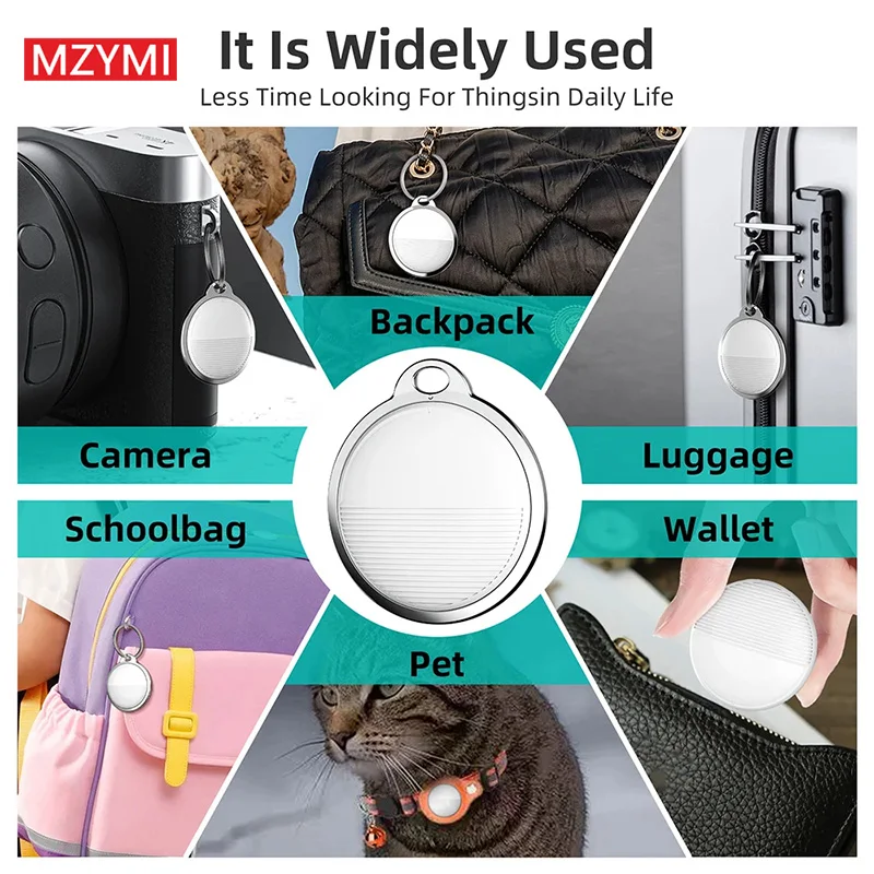 Mzymi F3 Bluetooth Smart Key Finder Locator Gps Tracking Apparaat Anti-Verloren Mijn Voor Huisdieren Tag Alarm Herinnering Compatibel Met Apple