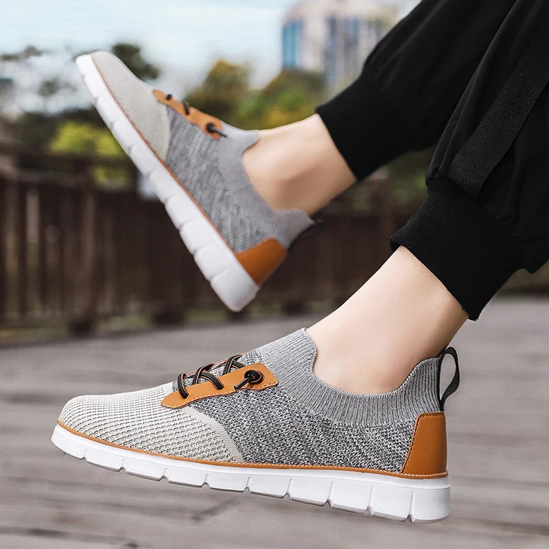 YRZL Men's Outdoor Sports Shoes Slip on Lightweight Non-slip Comfortable Breathable Summer Casual Sneakers Big Size 39-48