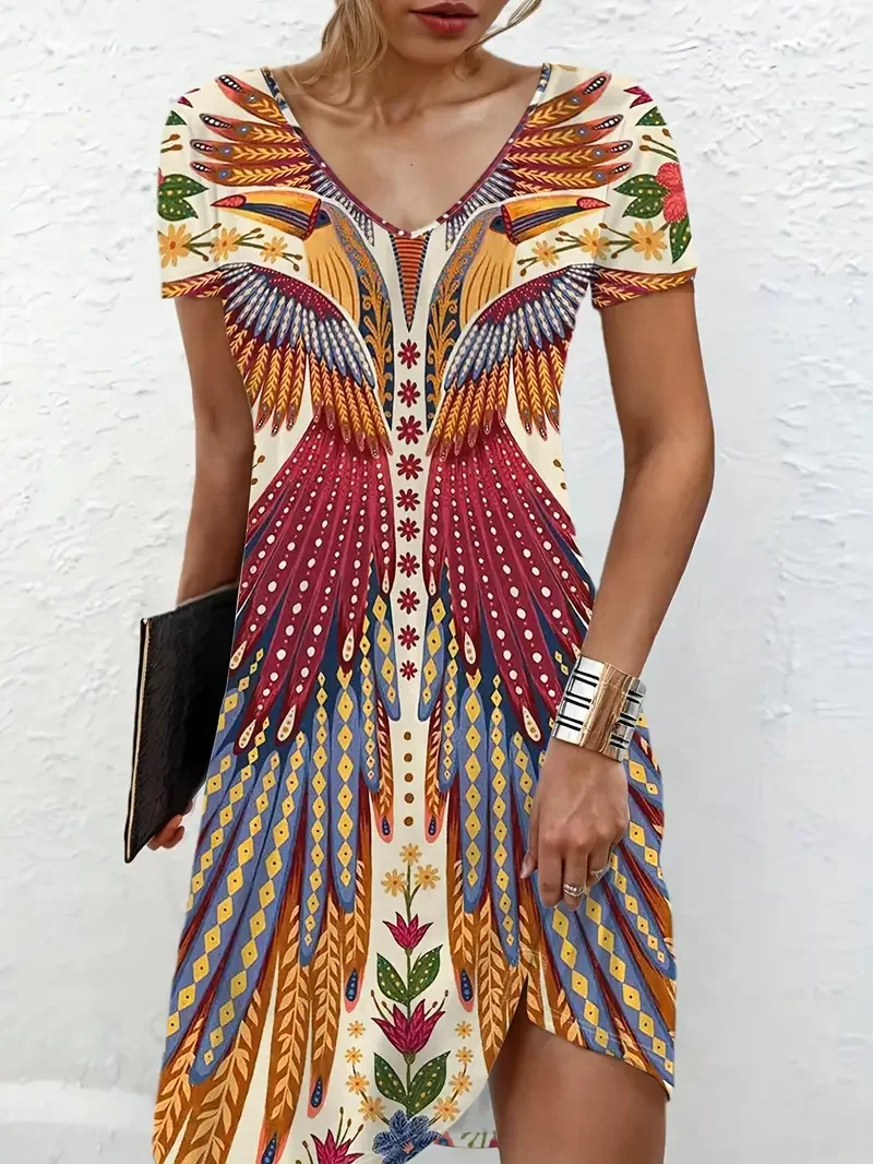 レディース ボヘミアン ドレス 長袖 花柄 マキシドレス ルーズフィット カジュアル ヴィンテージ スタイル ドレス