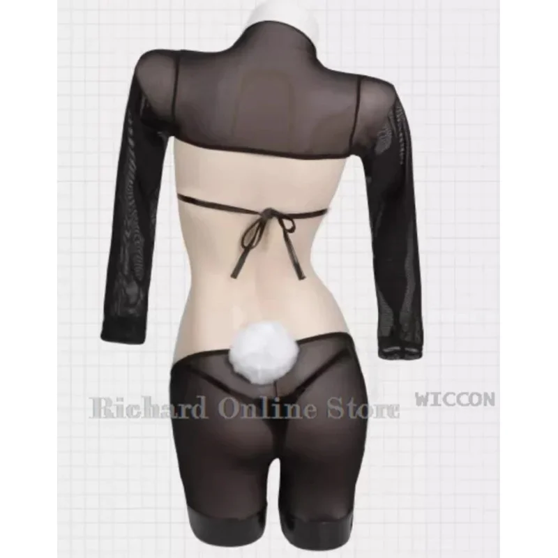 Disfraz de conejo inverso de cuero de diseño Original, conjuntos de uniformes de chica conejito de PU, lencería, Cosplay Sexy
