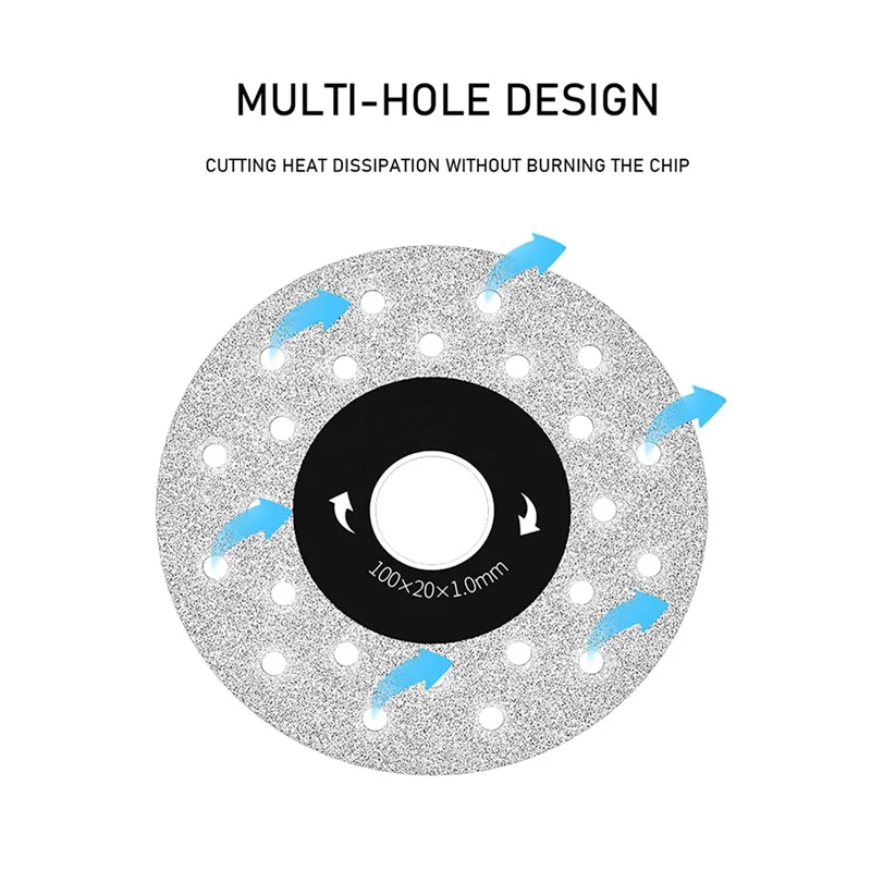 ABRE-Diamond Chamfered Saw Blades For Cutting And Grinding Tile Marble, Reshline Rock Slab Flat Grinding Cutting Piece,6Pack