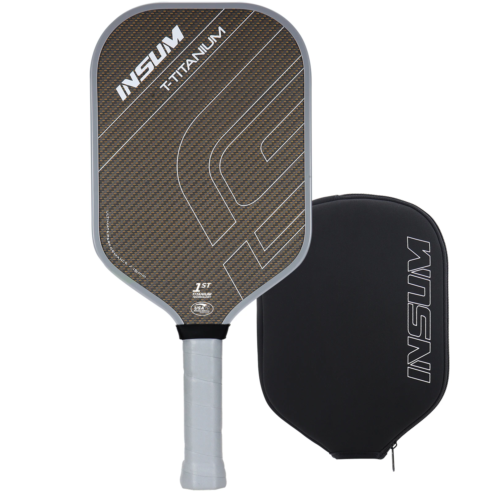 

INSUM T-Titanium Pickleball Paddles,USAPA Approved,CTS-Carbon Titanium Surface, 1st Titanium Tech Pickleball Paddle