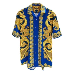 Men's Fashion Vacation Casual 3D printing Shirt Old Money Style Retro Fashion Hip-hop Street Style 2024 New Oversized Tops