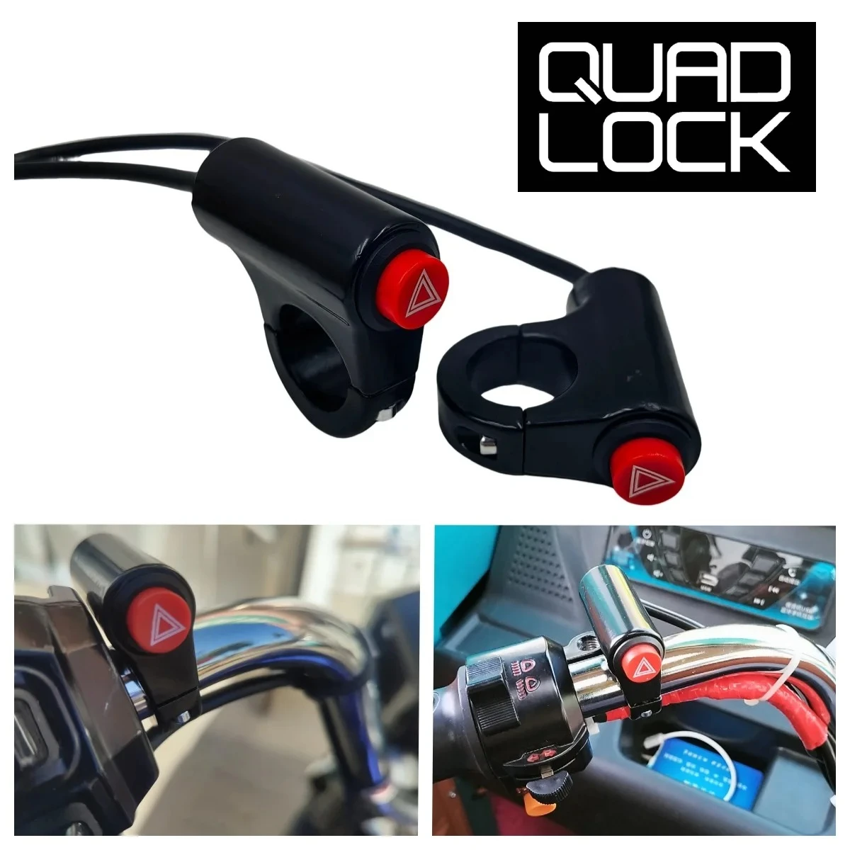 

QUAD LOCK Electric car dual warning emergency light signal flash motorcycle switch
