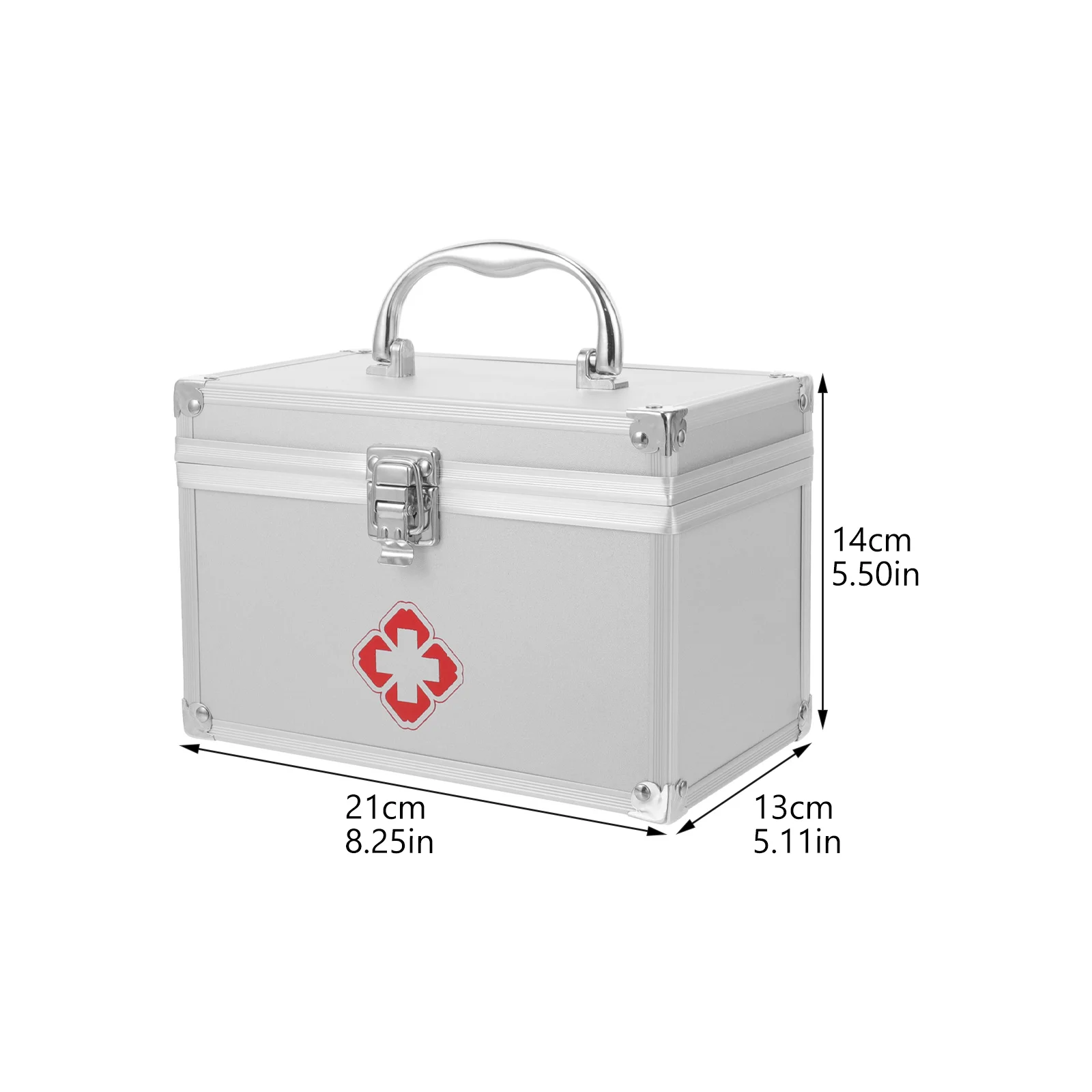 صندوق منظم الأدوية بسعة كبيرة، قابل للقفل، محمول باليد، حقيبة إسعافات أولية، حاوية تخزين الأدوية المنزلية #2
