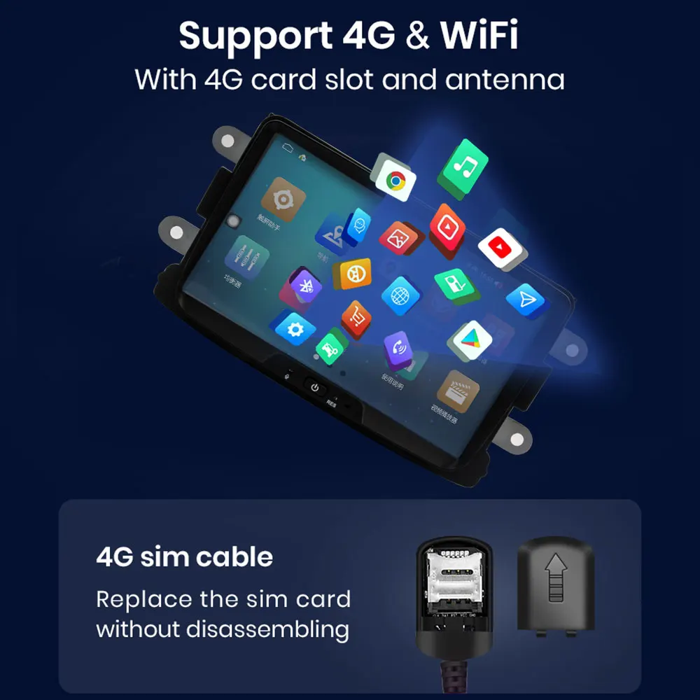 CHSTEK Radio samochodowe Multimedia Carplay dla Renault Captur Dacia Duster Sandero Logan Lodgy Bluetooth Android WIFI Stereo Wireless