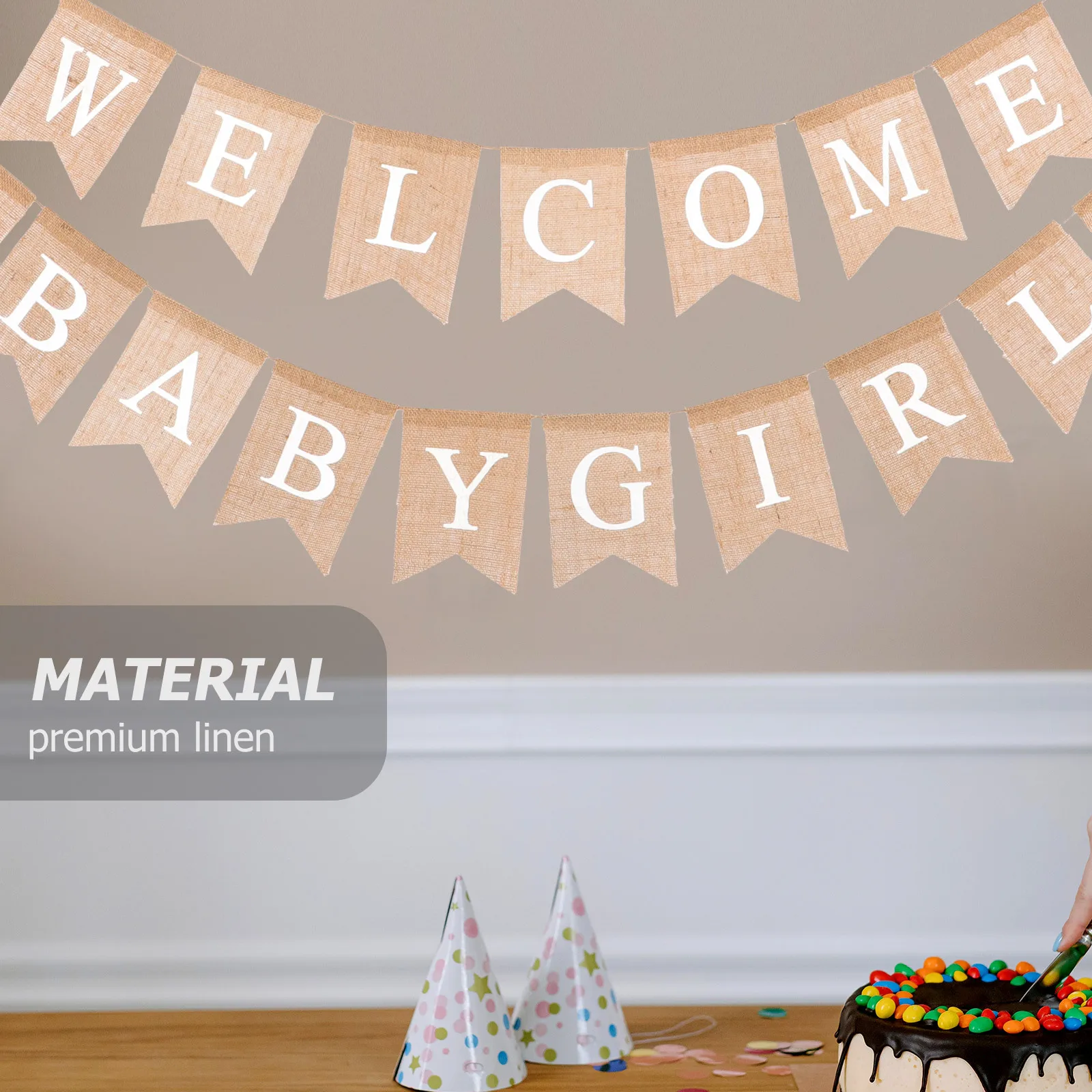 

Swallowtail Bunting Flags Linen Fabric Banner For Birthday Party Decoration Outdoor Indoor Use Wedding Event Garland