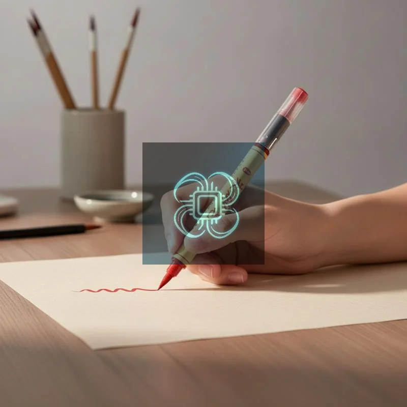 Cinnabar Calligraphy Brush Pen Chinese Blessing Writing Practice Tool Xuan Paper Stationery Supplies for Beginners Students