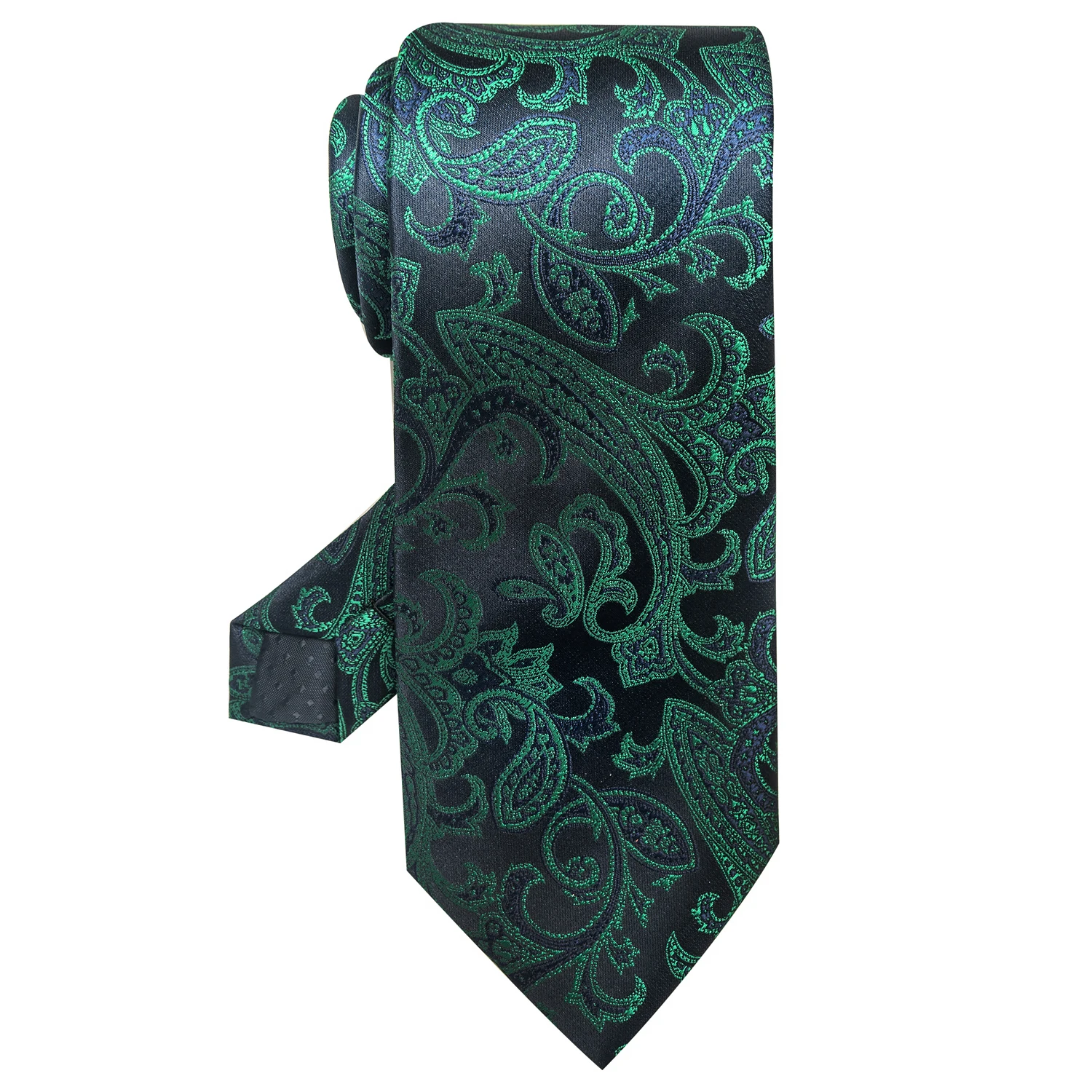 

100% Silk Brand Paisley Green Tie Men Newest style Silk 8 cm Luxury Necktie Man Wedding Accessories Performance Father Day