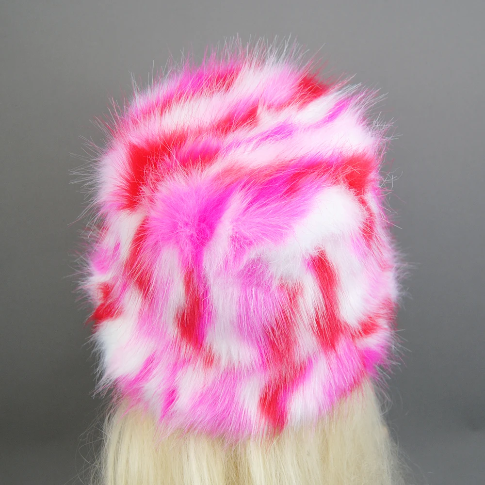 New Style Brand Fake Fox Fur Hats Super Soft Women Winter Hat Cotton Lining Warm Russian Fashion Ski Beanies Plush Solid Color