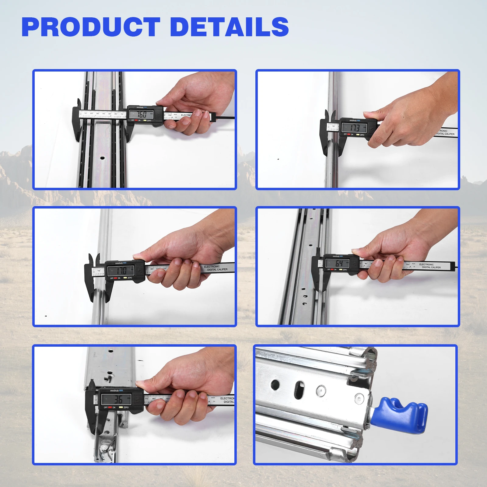 1 Pair 72 inches Heavy Duty Drawer Slide with Lock 3-Fold Guide Rail 500 Lb Full Extension Ball Bearing for Furniture Hardware