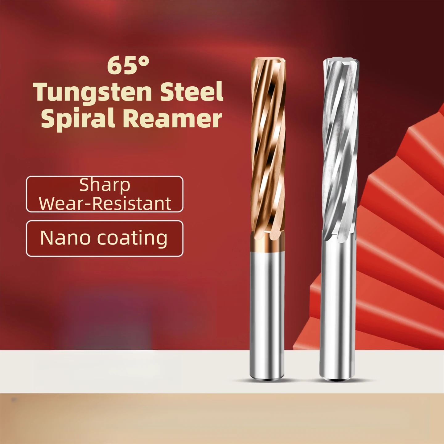 Alésoir de précision H7 revêtu de carbure de tungstène à flûte spirale TG pour utilisation de Machine CNC en acier et en aluminium de haute précision