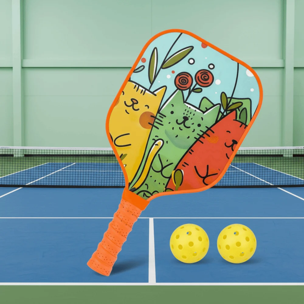 

Cartoon Children's Pickleball Set Lightweight Durable Children's Pickleball Rackets Colorful 2 Balls 's Pickleball Set