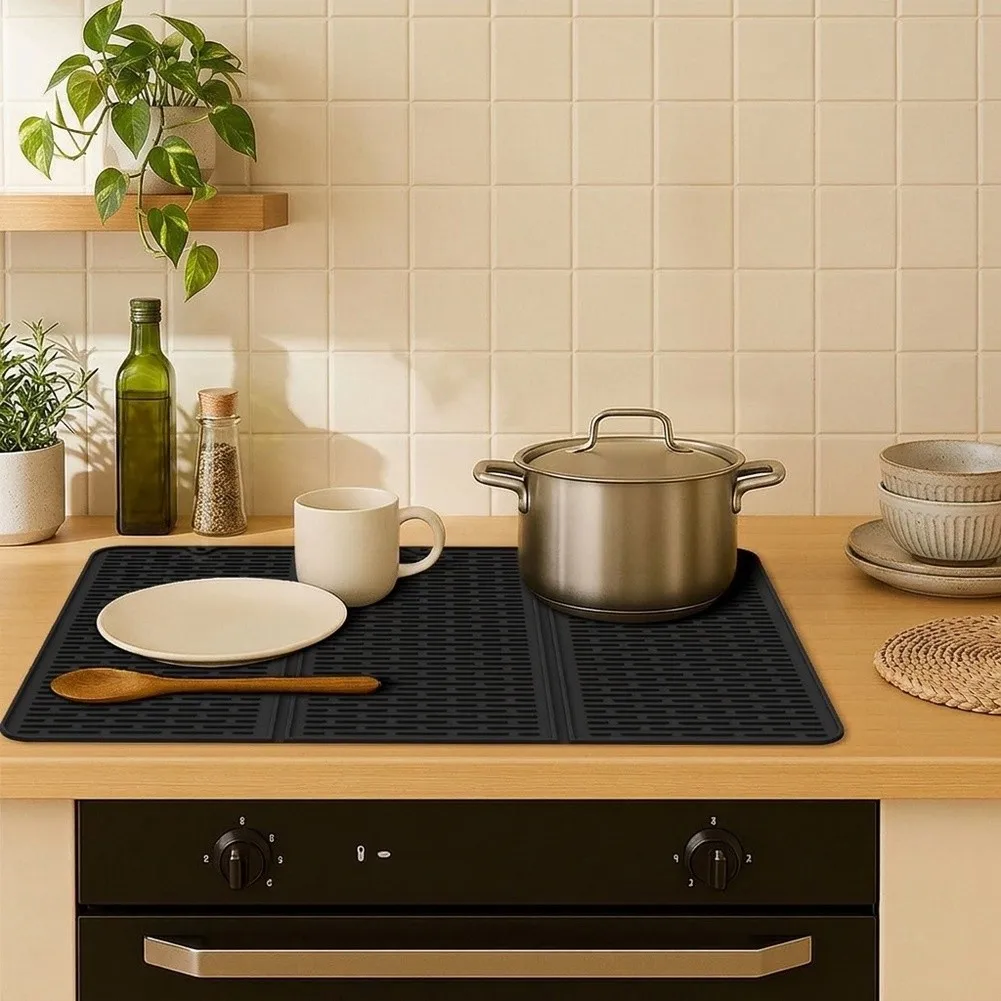 1 Piece Foldable Silicone Stove Cover Heat Resistant Mat For Gas Electric Cooktop Protection Against Scratches And Spills