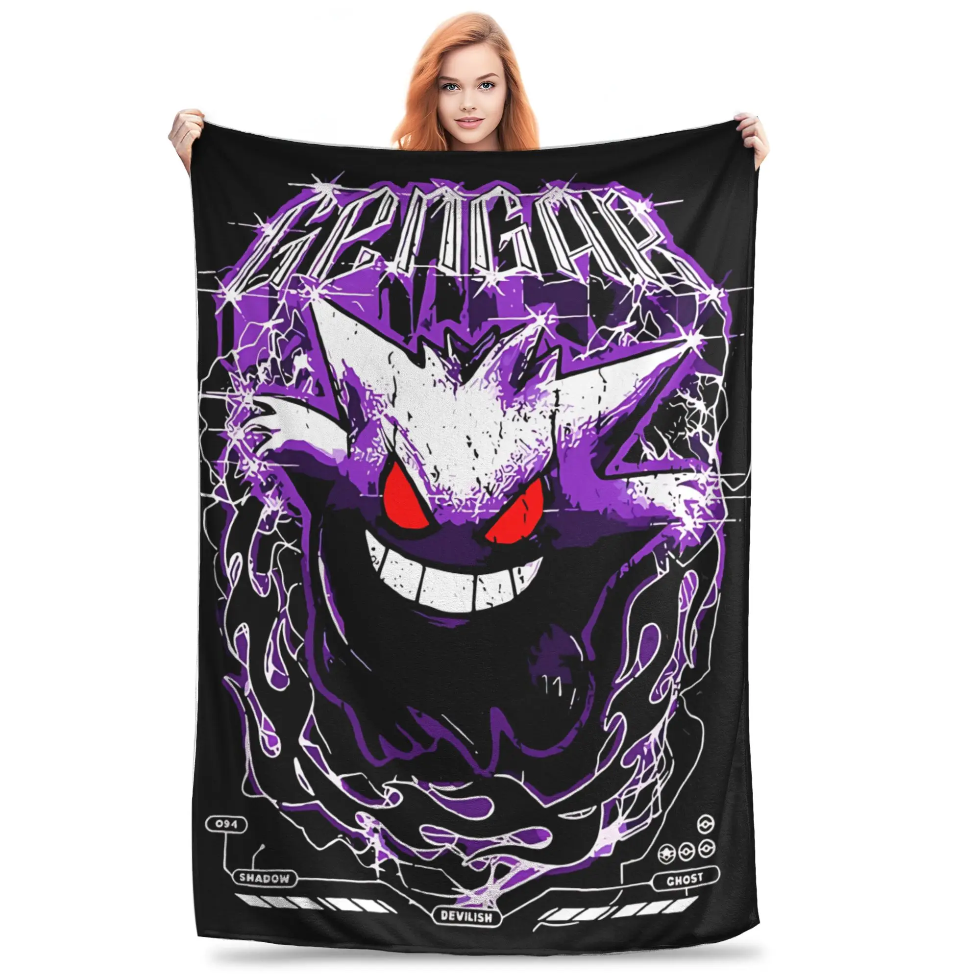 1PC Pokemons Theme Anime Gengar  Blanket Super Cosy Plush Home Living Room Sofa