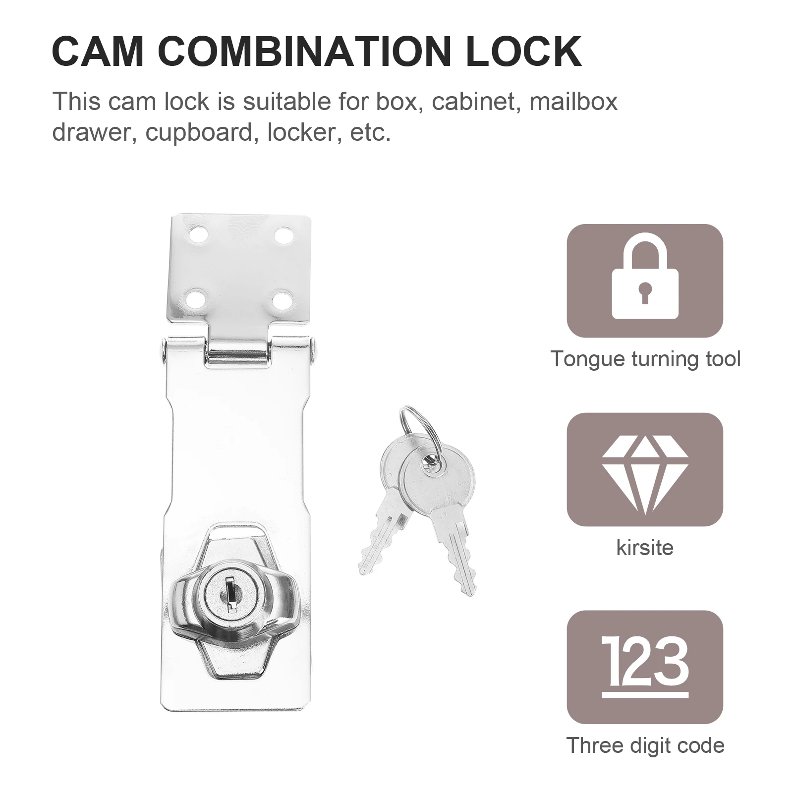

Stainless Steel Heavy Duty Door Latch Security Hasp Padlock Clasp Anti theft Cabinet Gate Lock Safe Smooth Edge