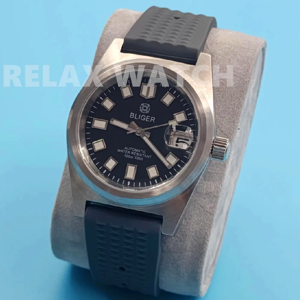 38มม. 2023ใหม่นาฬิกาสแตนเลสสตีลกระจกแซฟไฟร์ Tali Jam Tangan karet Nh35ญี่ปุ่นเคลื่อนไหวอัตโนมัติ