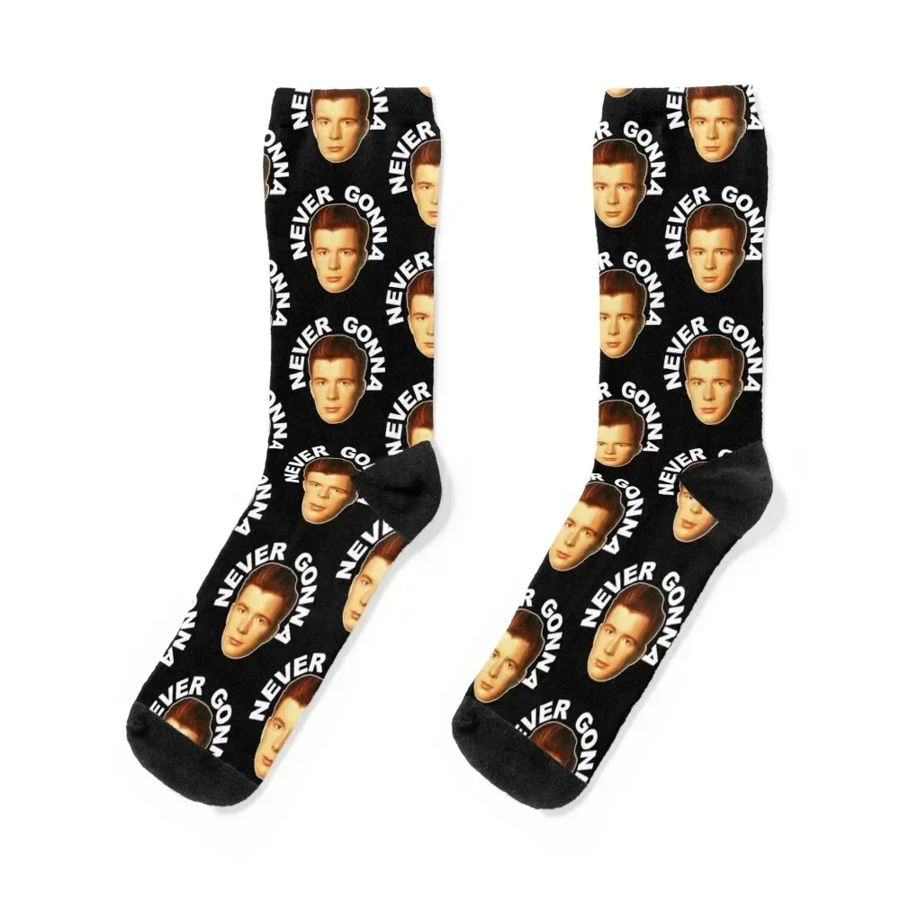 

Rick Astley Retro Never Gonna Roll FanArt Tribute Socks bright garter hiphop basketball Socks Female Men's