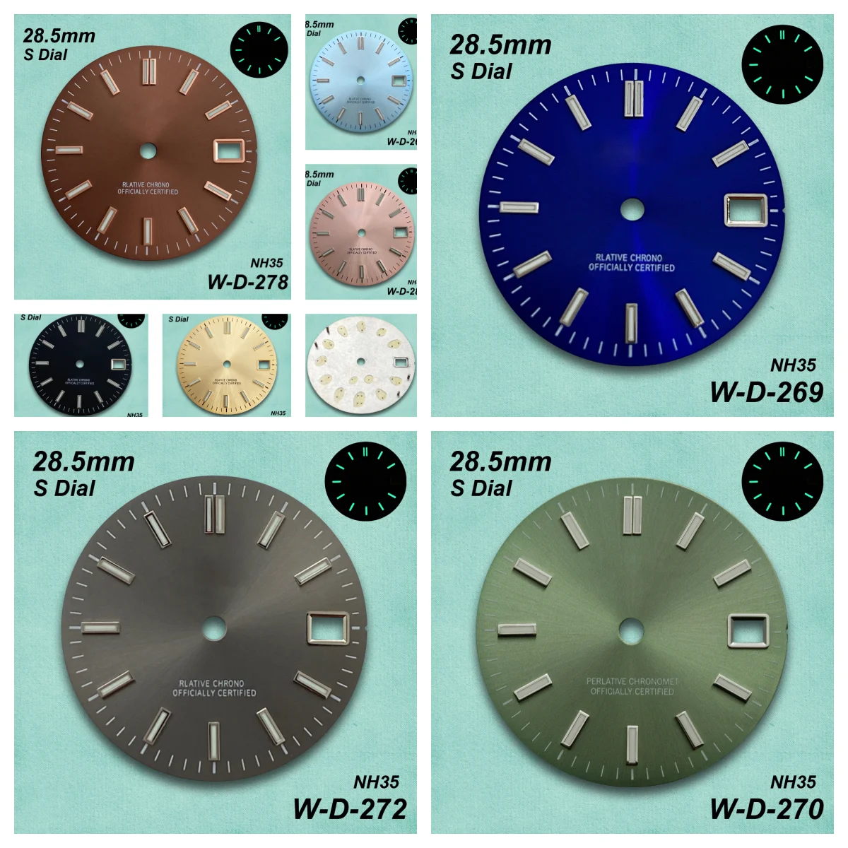 28.5 مللي متر S/S5 شعار SUB/SKX007 الطلب صالح NH35/NH36/4R36 حركة الأخضر مضيئة أمة الله/ماتي العربية ساعة تعديل الملحقات