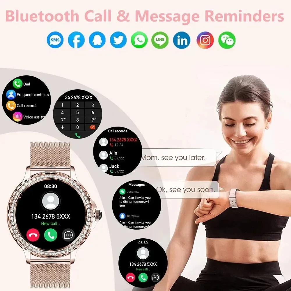 Reloj inteligente Xiaomi Mijia Lady para mujer, recordatorio fisiológico, Monitor de ritmo cardíaco, reloj inteligente para hombres, contador de pasos, modos deportivos, reloj nuevo