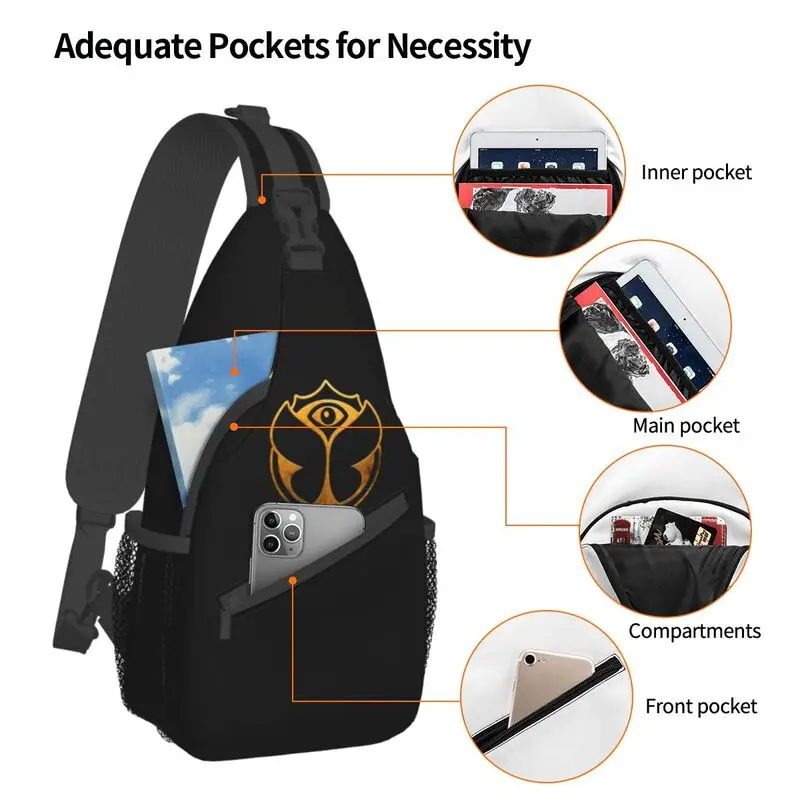 Custom Tomorrowland Sling Chest Crossbody Bag Men Cool Belgian Electronic Dance Music Shoulder Backpack for Hiking