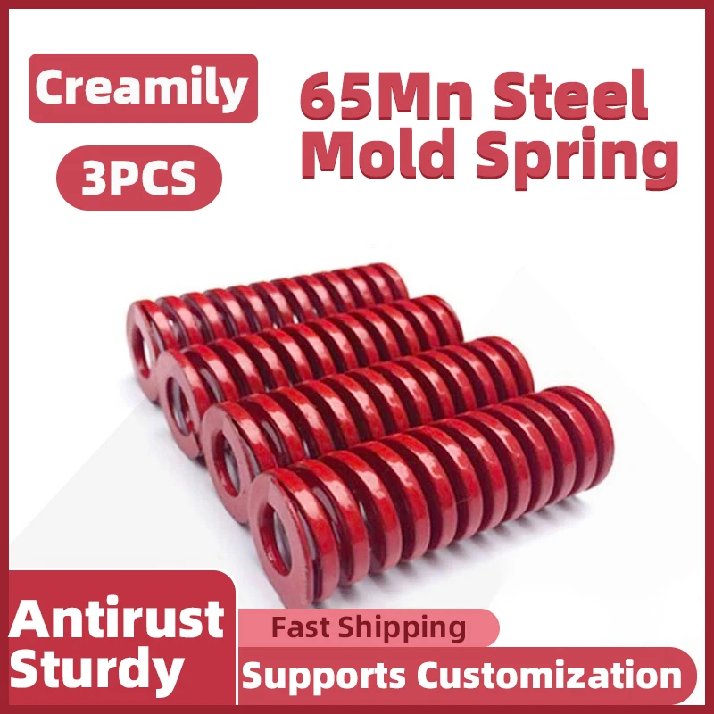 

Creamily 3PCS Mold Springs Alloy Steel Coiling Springs TM Red Medium Load Press Compression Springs OD22mm ID11mm L20mm-300mm