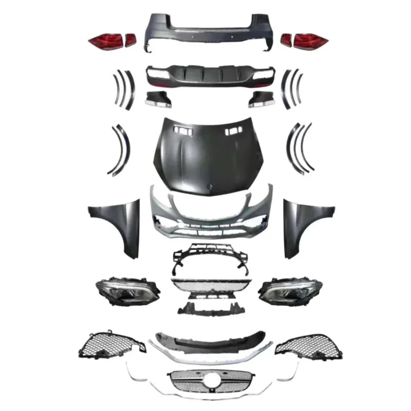 Newest Product Ml Class Gle Class W166 Gle63 Body Kits With Front Bumper Rear Bumper Grille Hood and Lights
