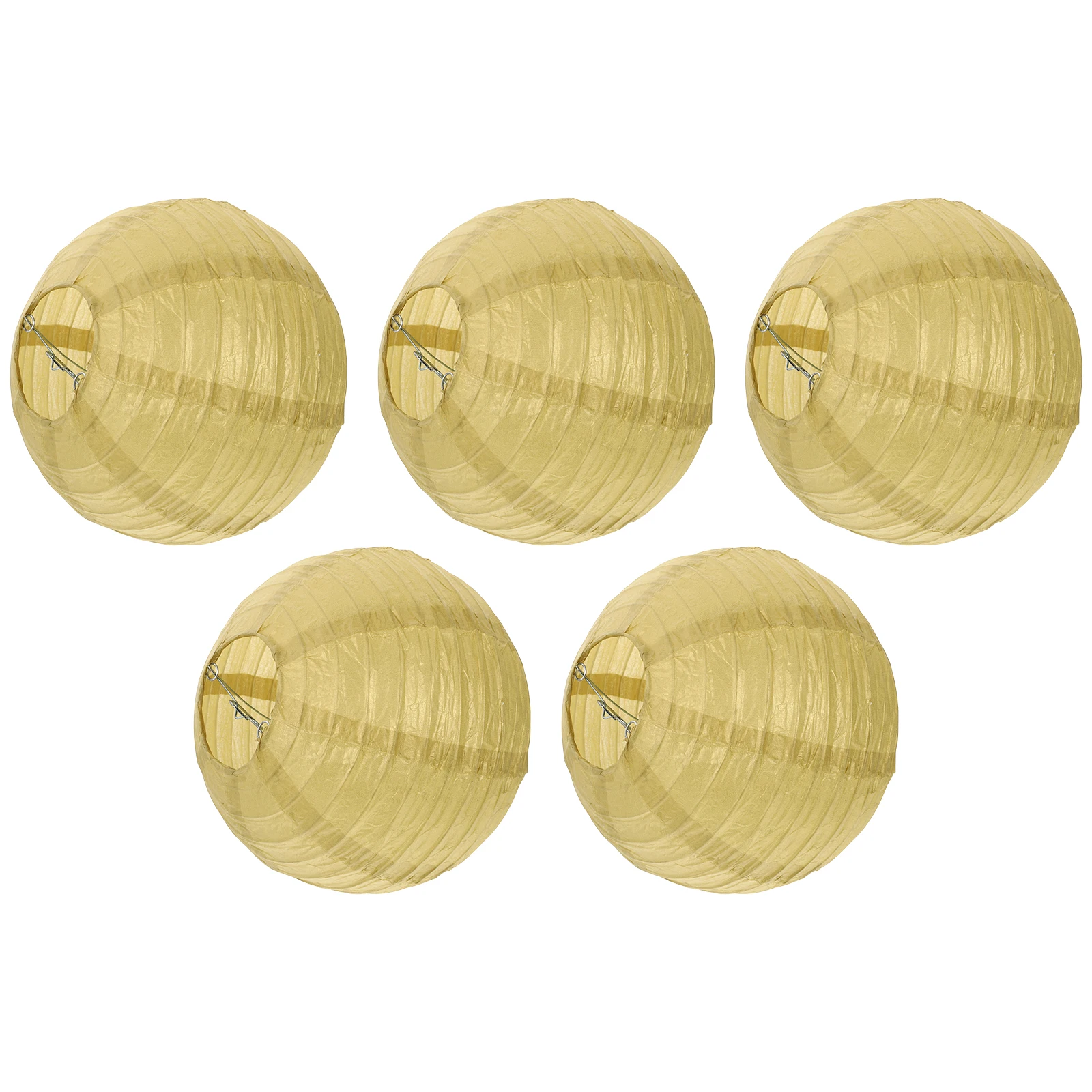 

5pcs Round Paper Lanterns Foldable Hanging Festival Decor Party Wedding Bright Color Lightweight Portable Gifts