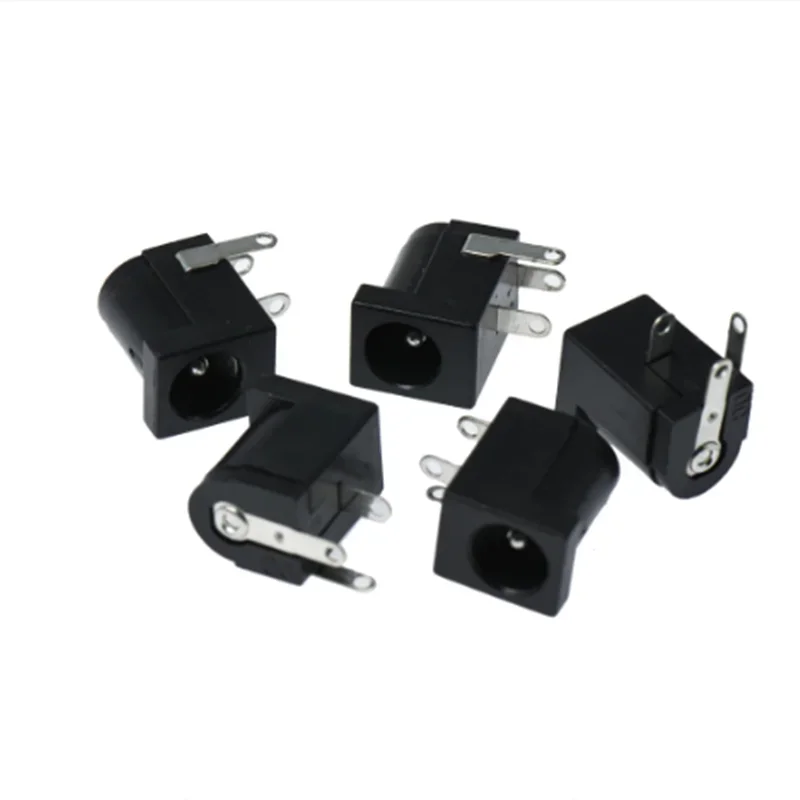 10PCS/Lot DC-005 Black DC Power Jack Socket Connector DC005 5.5*2.1mm 5.5*2.5 2.1 socket Round the needle